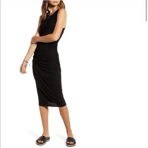 Treasure & Bond - Muscle Tank Ribbed Ruched Midi Dress